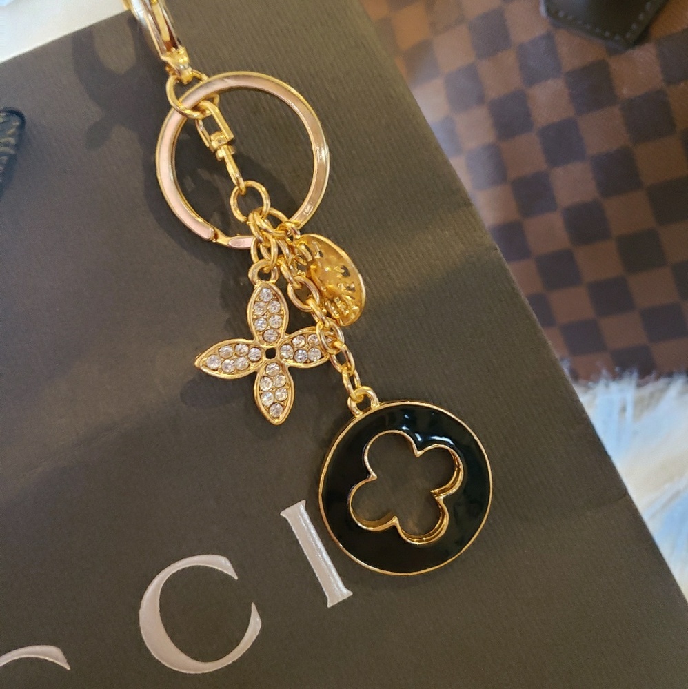Designer Purse Charm Key Fob Clover Luxury